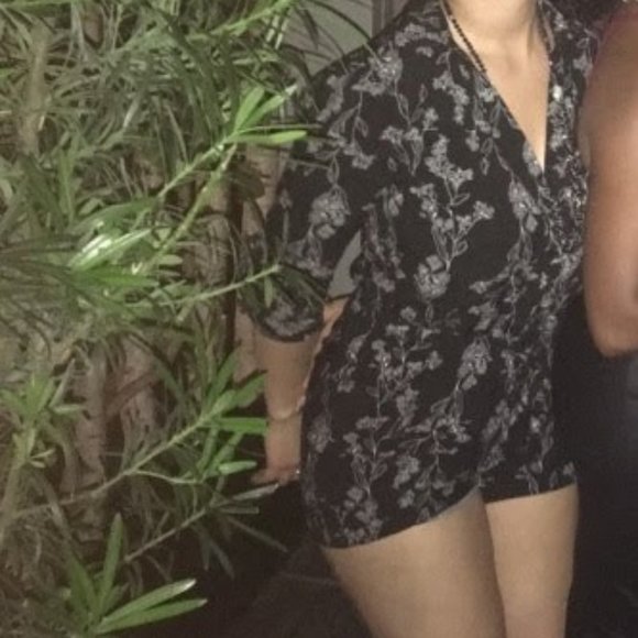 Black Romper with White Design- Flash Sale! - Picture 2 of 3